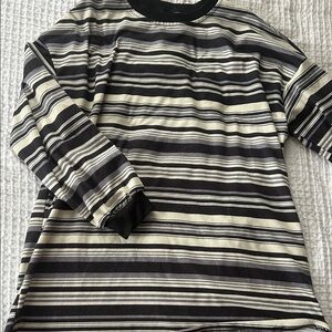 Striped Black and Cream Long Sleeve Shirt